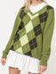 Geometric V-Neck Long Sleeve Sweater nicholesgifts