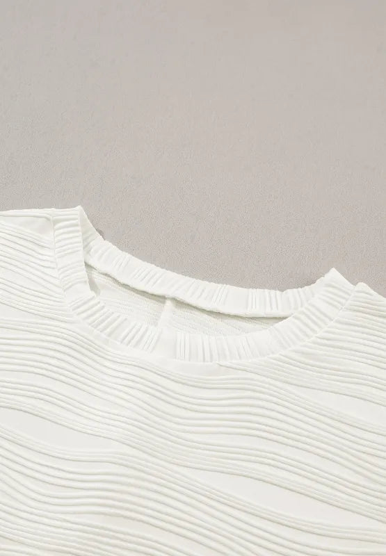 Texture Round Neck Long Sleeve Sweatshirt Trendsi