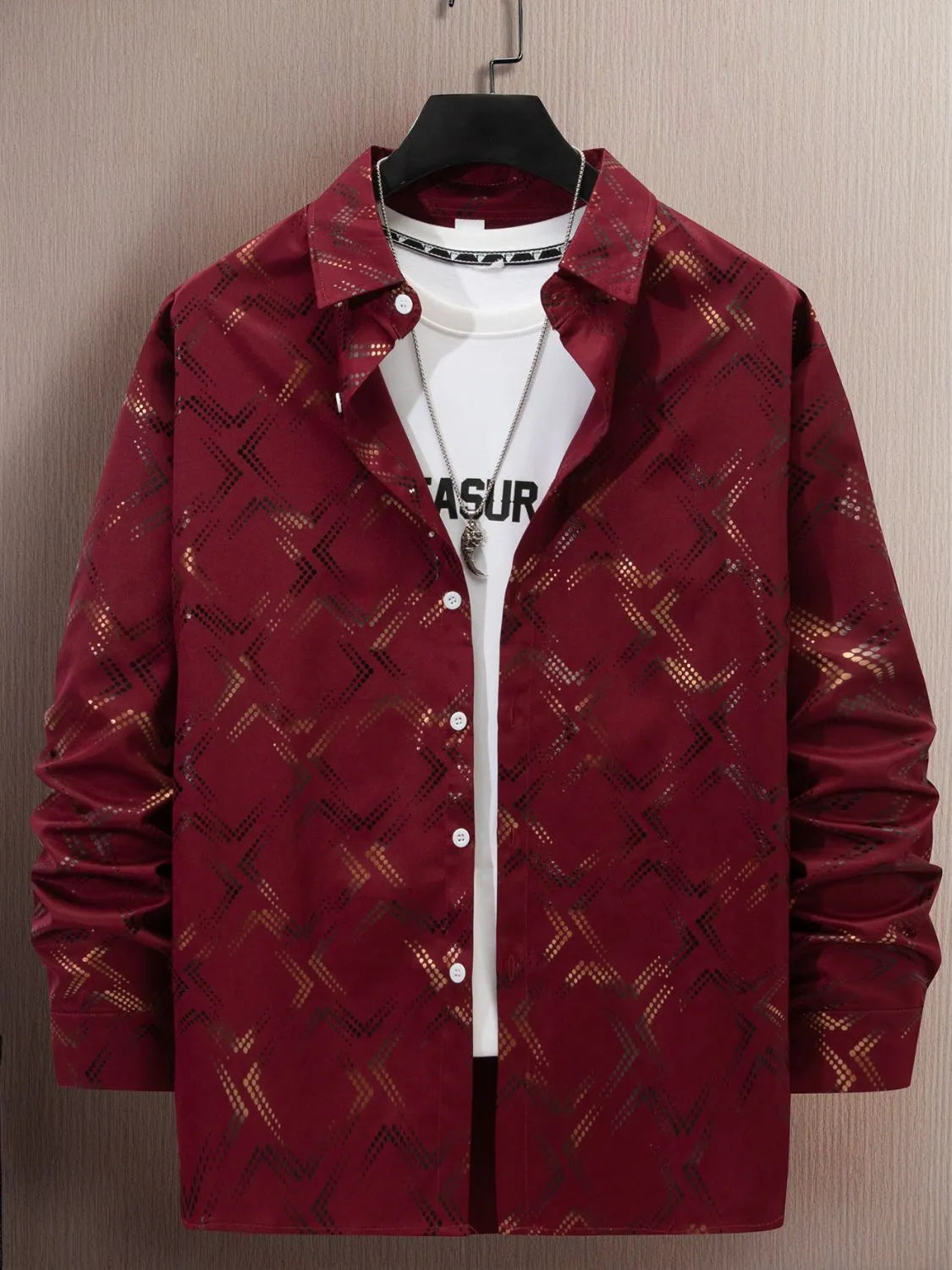 Men's Full Size Button Up Long Sleeve Shirt Plus Size NicholesGifts