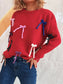 Colorful Bow Round Neck Sweater nicholesgifts