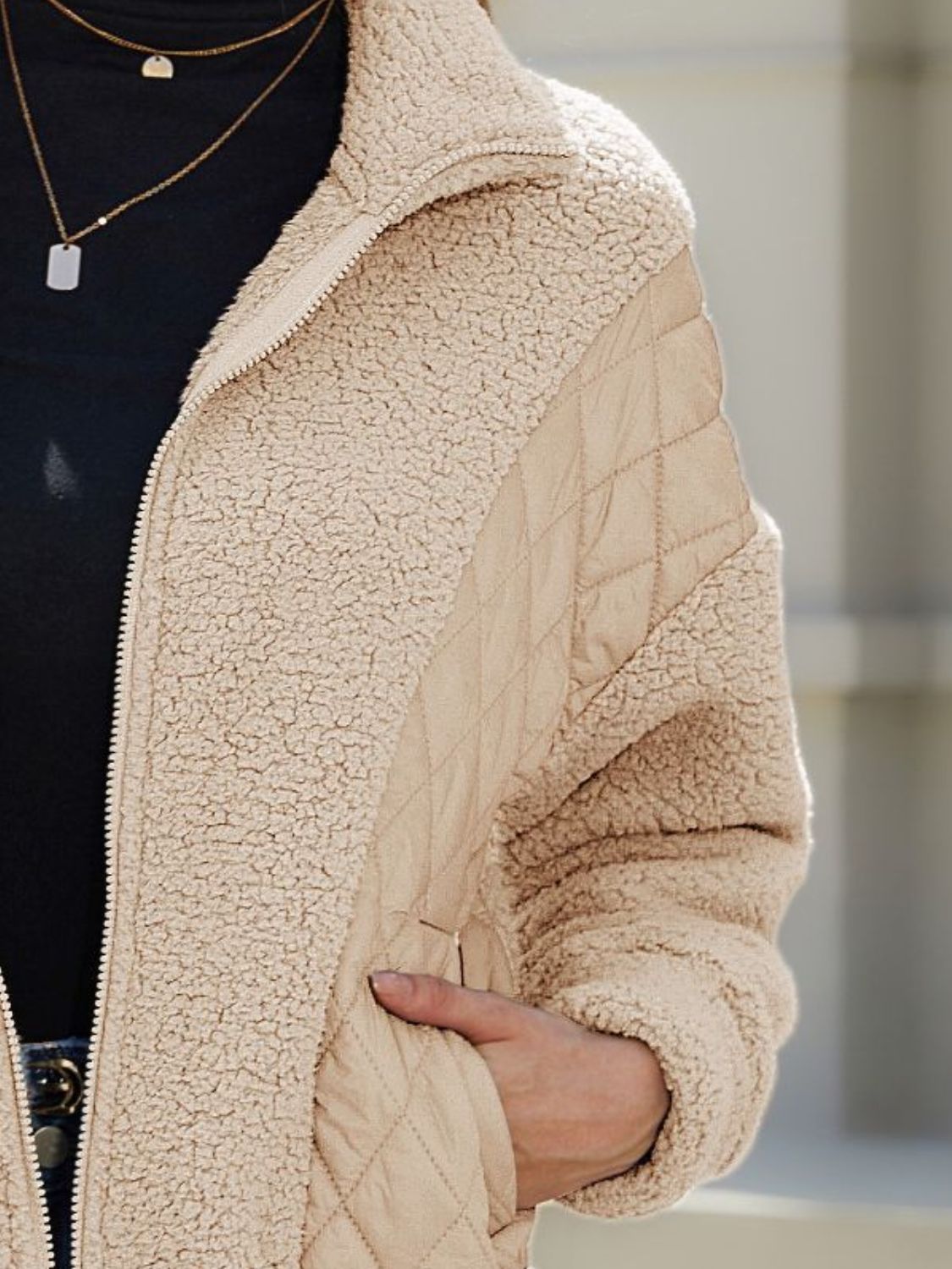 Zip-Up Collared Neck Jacket nicholesgifts