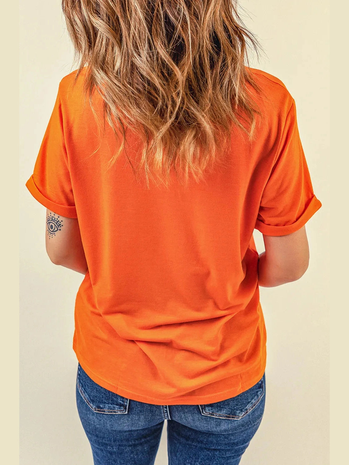 Pumpkin Graphic Round Neck Short Sleeve T-Shirt Trendsi