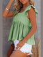Full Size Ruffled Square Neck Cap Sleeve Blouse nicholesgifts