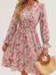 Floral Print Flounce Sleeve Ruffle Hem Dress nicholesgifts