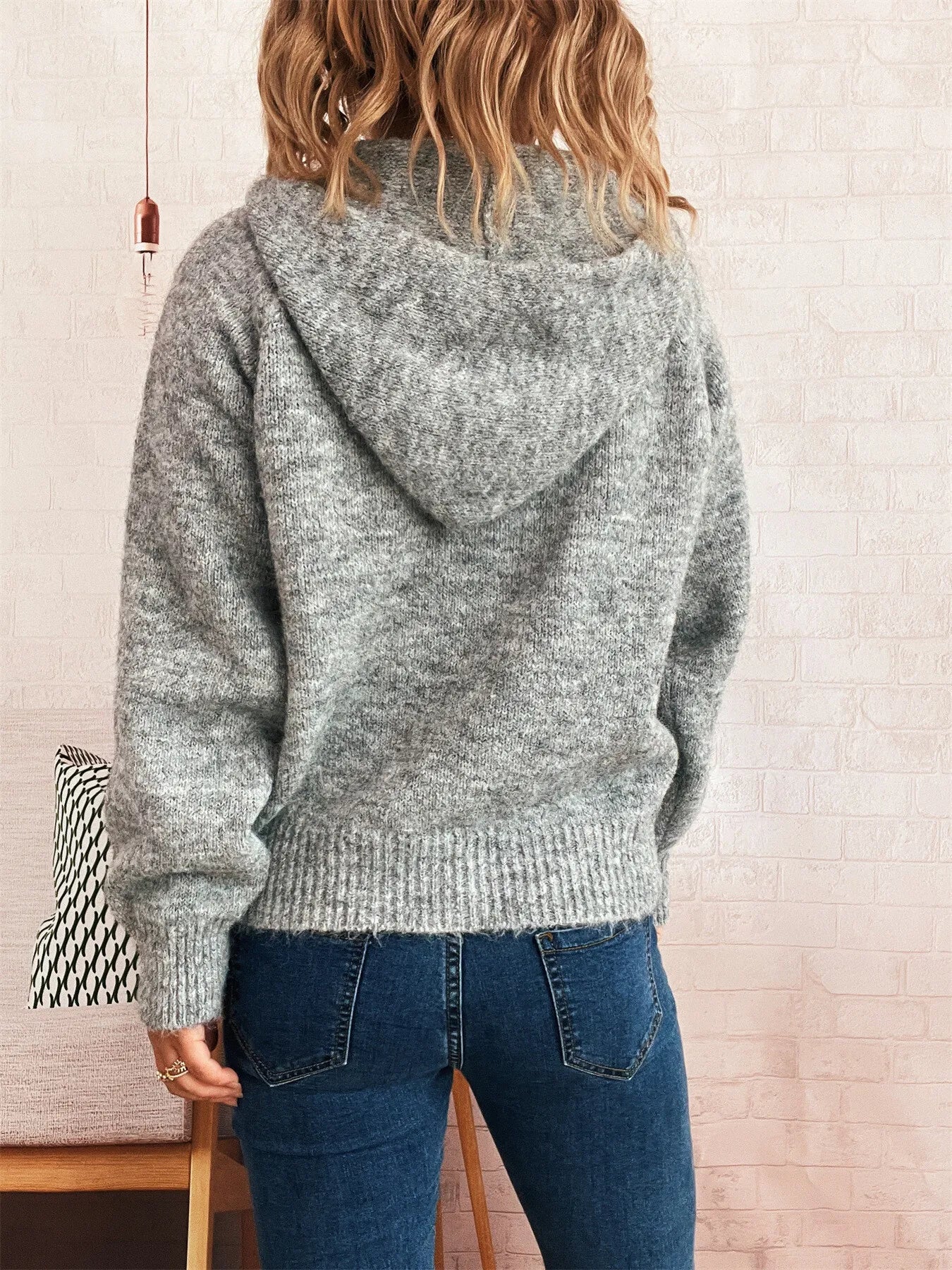 Quarter Zip Ribbed Hem Sweater