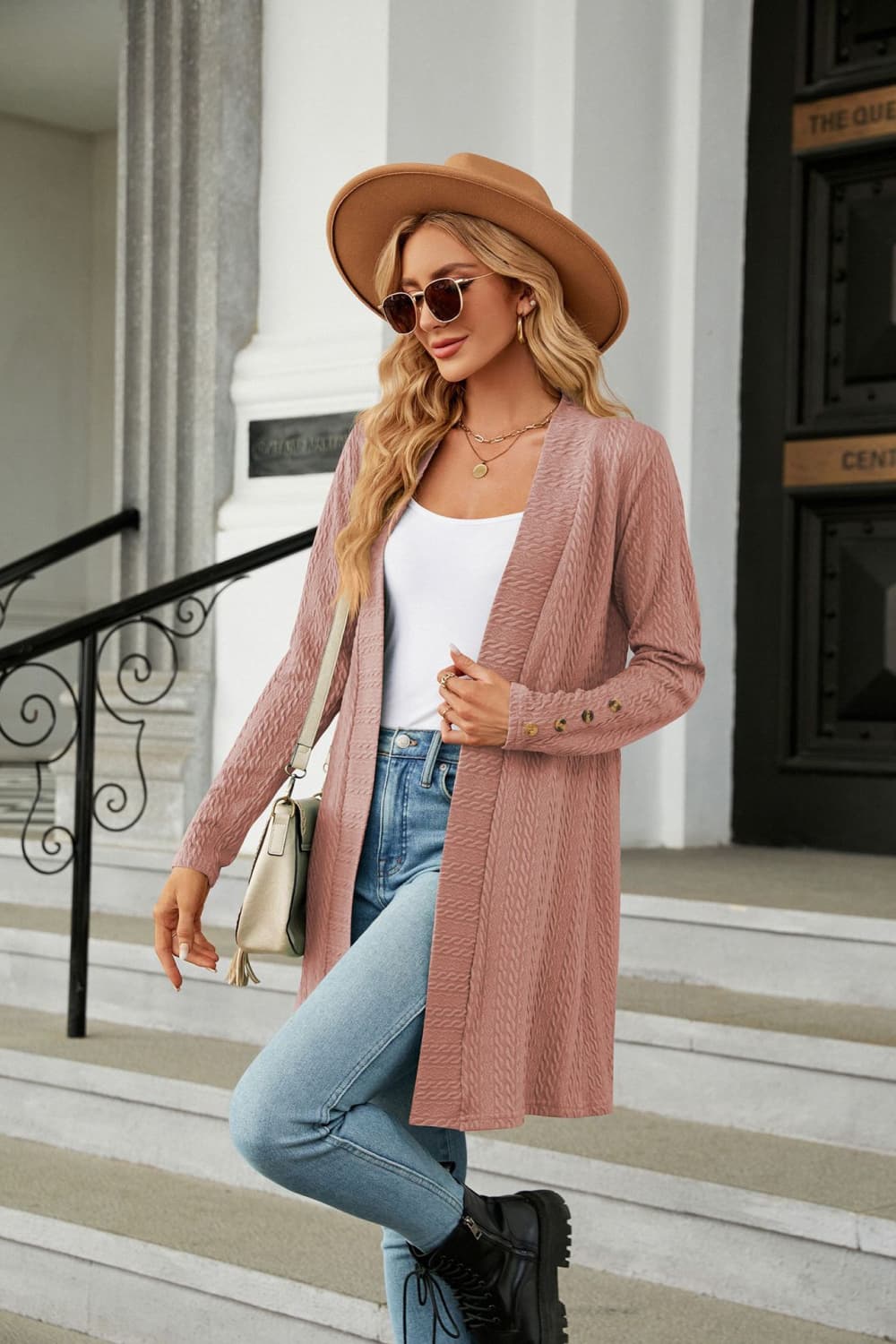 Long Sleeve Open Front Cardigan nicholesgifts