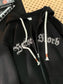 Men's Plus Size Letter Zip Up Drawstring Hoodie nicholesgifts