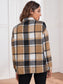 Plaid Collared Neck Button Down Jacket nicholesgifts