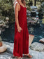 Ribbed V-Neck Wide Leg Jumpsuit nicholesgifts