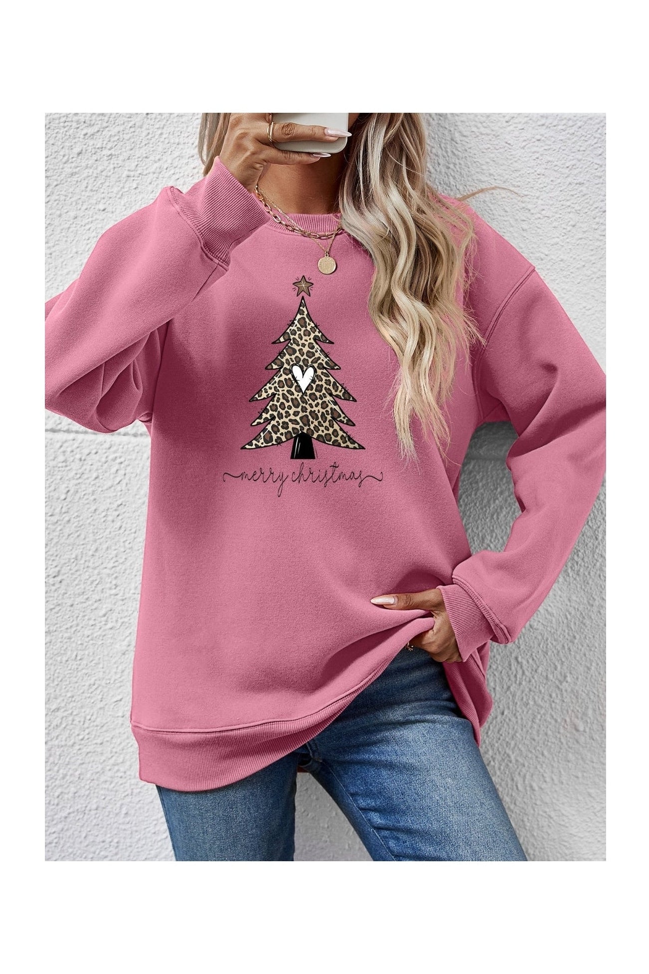 Christmas Tree Graphic Long Sleeve Sweatshirt nicholesgifts