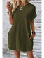 Women Pocketed Round Neck Short Sleeve Dress nicholesgifts