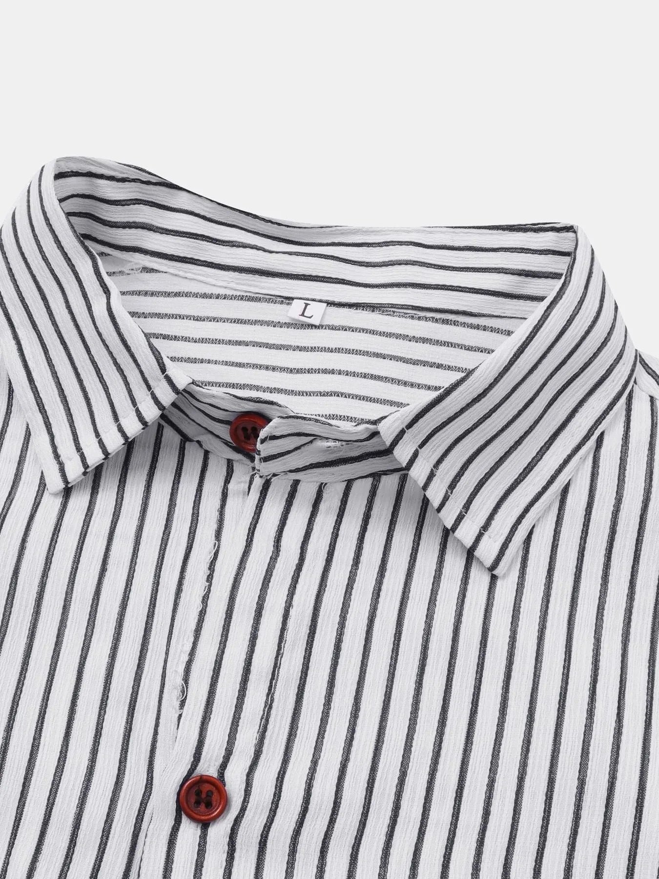 Men's Plus Size Striped Short Sleeve Button-Down Shirt NicholesGifts