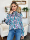 Double Take Full Size Printed Smocked Long Sleeve Blouse nicholesgifts