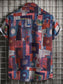 Men's Geometric Short Sleeve Button Down Shirt nicholesgifts