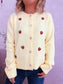 Strawberry Button Up Long Sleeve Cardigan nicholesgifts