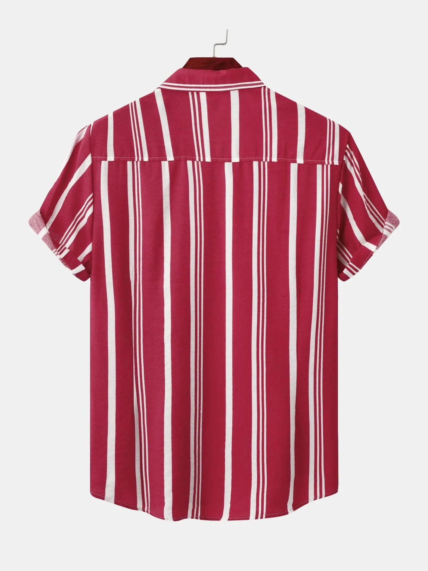 Men's Plus Size Striped Short Sleeve Button-Down Shirt NicholesGifts