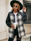 Ivy Lane Plaid Button Down Raglan Sleeve Jacket nicholesgifts