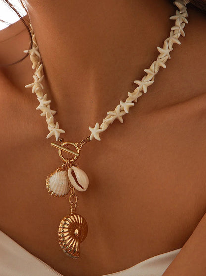 Starfish Shell Pendant Necklace nicholesgifts