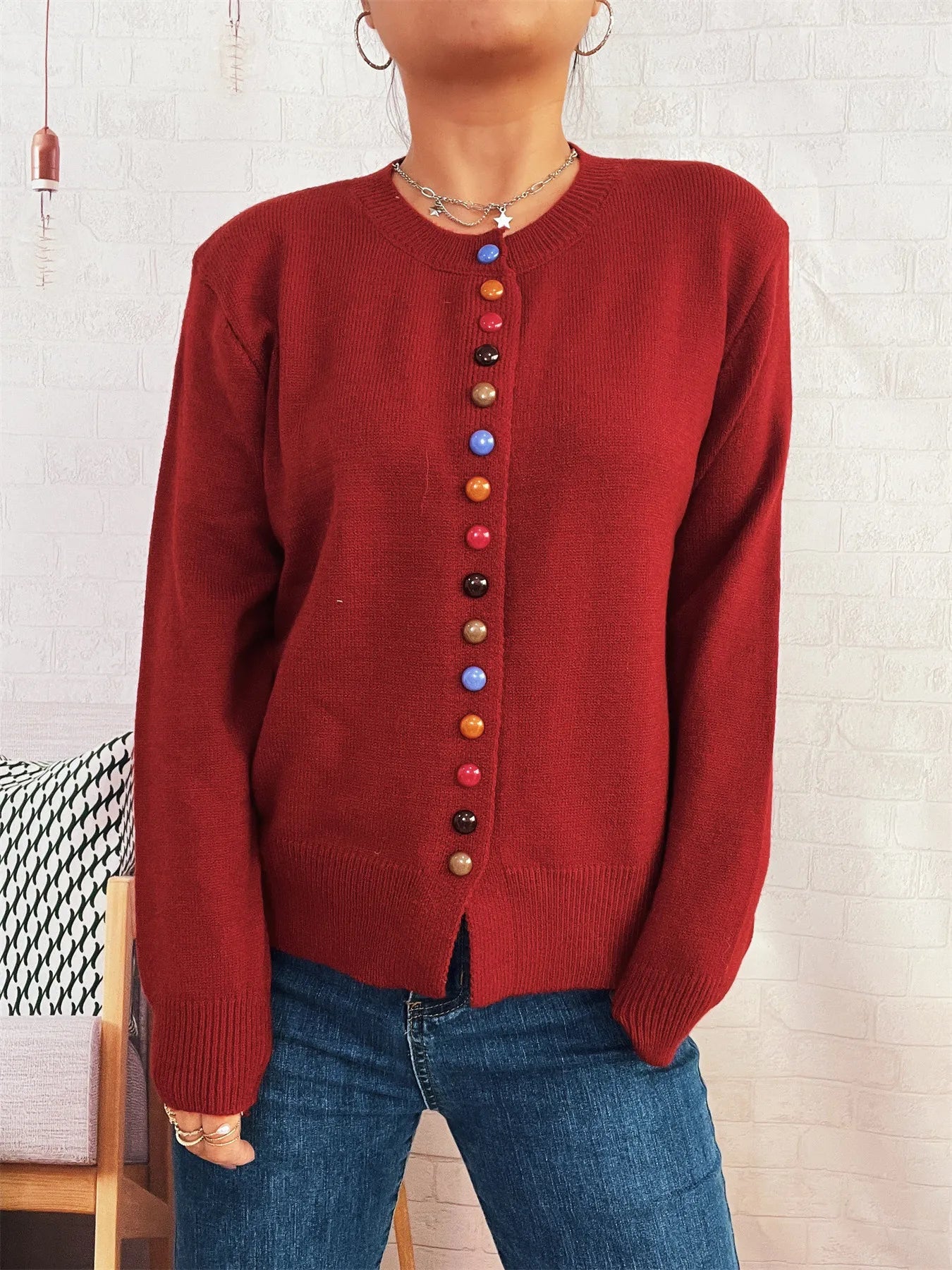 Button Up Long Sleeve Cardigan