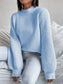 Openwork Mock Neck Long Sleeve Sweater nicholesgifts
