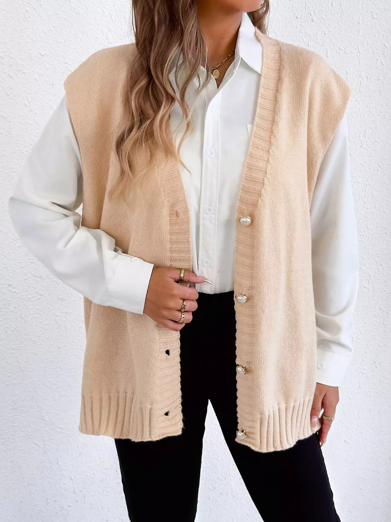 Button-Down Button Up Sweater Vest nicholesgifts