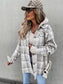 Plaid Dropped Shoulder Hooded Jacket nicholesgifts