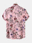 Men's Plus Size Floral Print Short Sleeve Button Down Casual Shirt nicholesgifts
