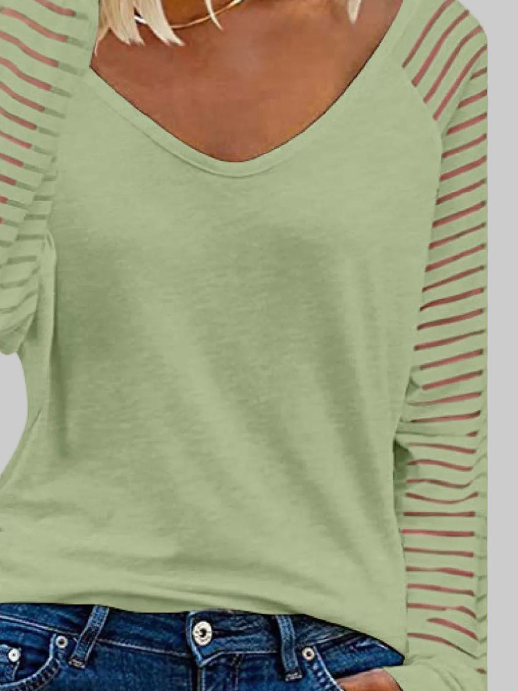 V-Neck Long Raglan Sleeve Top nicholesgifts