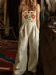 Floral Embroidered Wide Leg Jumpsuit nicholesgifts