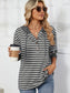 Women Drawstring Striped Long Sleeve Hoodie nicholesgifts