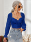 Mesh Sweetheart Neck Flounce Sleeve Top nicholesgifts