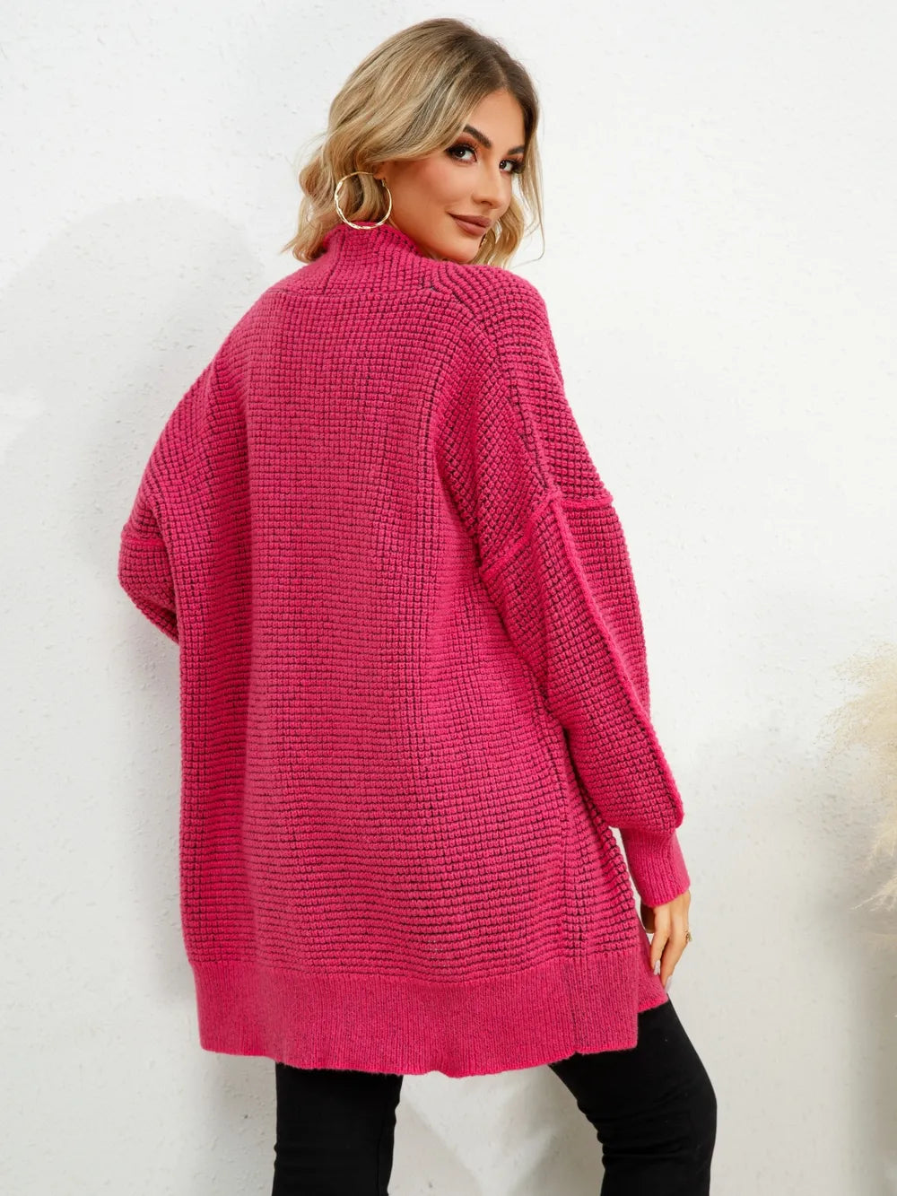 Open Front Dropped Shoulder Cardigan nicholesgifts