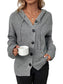 Women Button Up Drawstring Long Sleeve Hooded Cardigan nicholesgifts