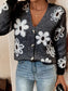 Floral Print Button-Up Knit Cardigan nicholesgifts