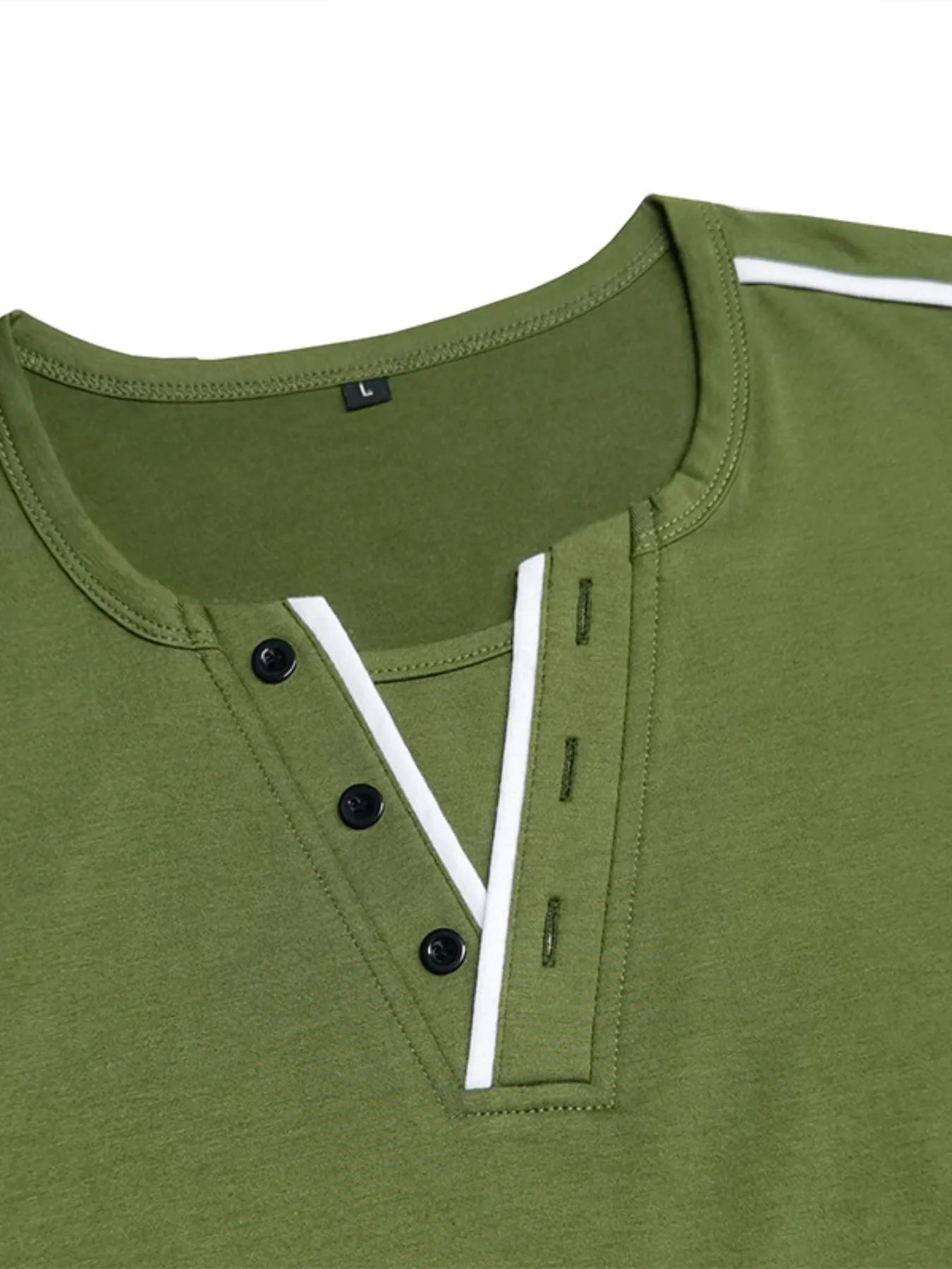 Men's Casual Henley Short Sleeve T-Shirt with Contrast Trim NicholesGifts