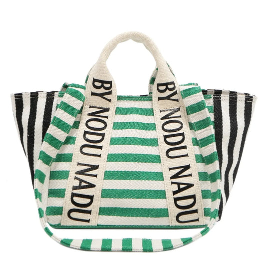 Nicole Lee USA Letter Striped Tote Bag Trendsi