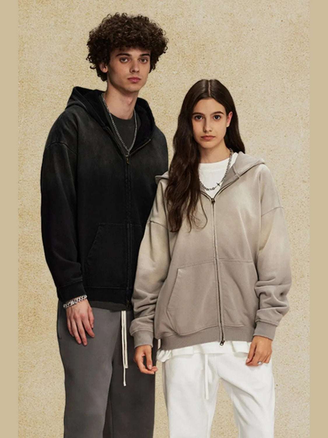 Men's Gradient Zip Up Drop Shoulder Hoodie NicholesGifts