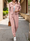 Plaid Texture Snap Down Top and Pants Set nicholesgifts