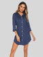 Button Up Collared Neck Night Dress with Pocket nicholesgifts