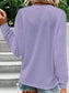 Eyelet Notched Long Sleeve T-Shirt nicholesgifts