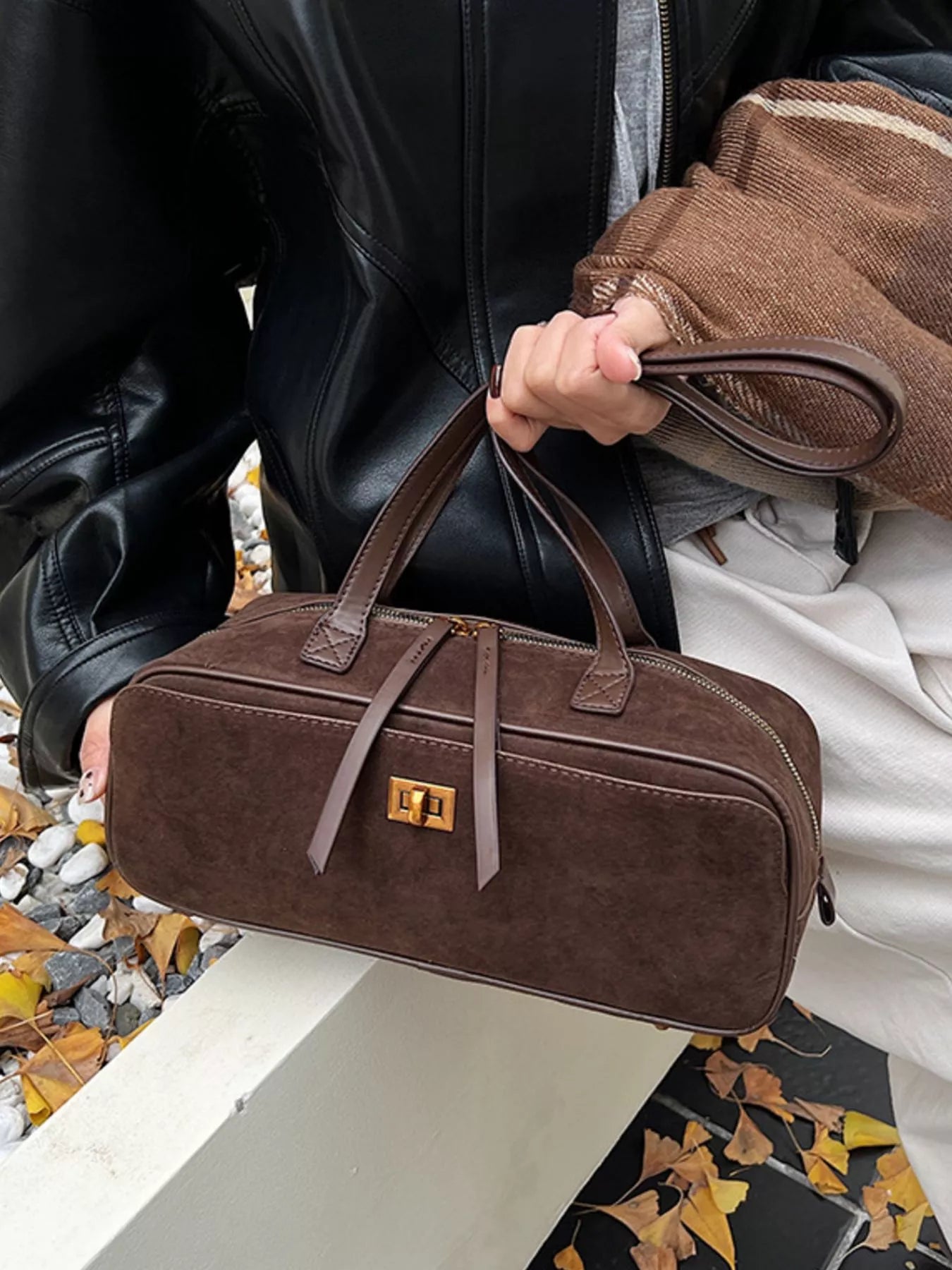 Suede Leather Shoulder Bag nicholesgifts