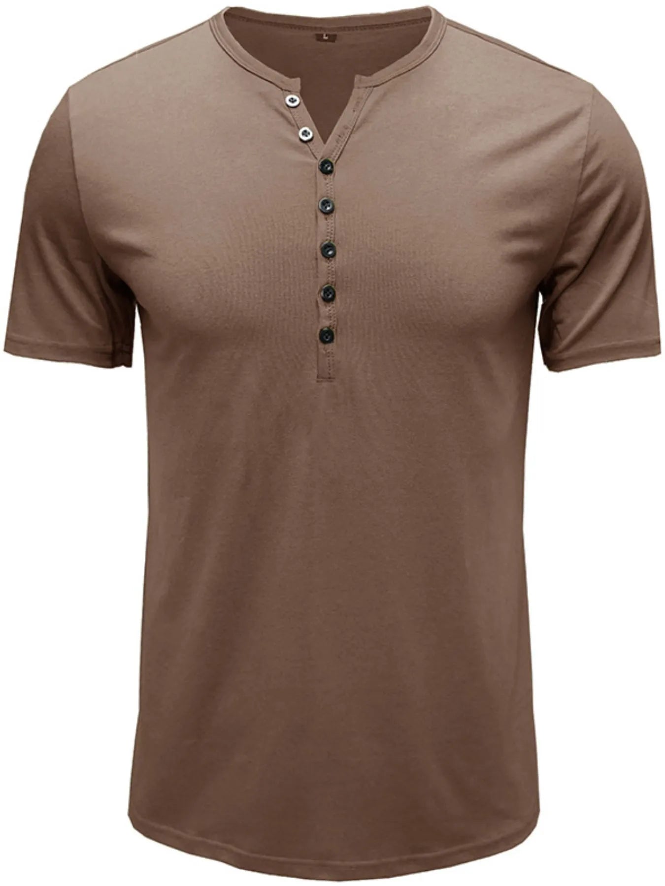 Men's Classic Henley Short Sleeve Polo Shirt NicholesGifts