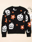Women Spirit Of Halloween Gothic Pattern Long Sleeve Sweater nicholesgifts