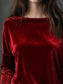 Full Size Velvet Long Sleeve T-Shirt Plus Size nicholesgifts