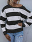 Striped Casual Long Sleeve Knit Top nicholesgifts