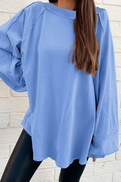 Oversized Washed Crewneck Sweatshirt nicholesgifts