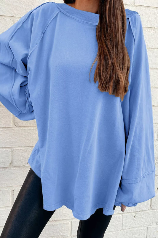 Oversized Washed Crewneck Sweatshirt nicholesgifts