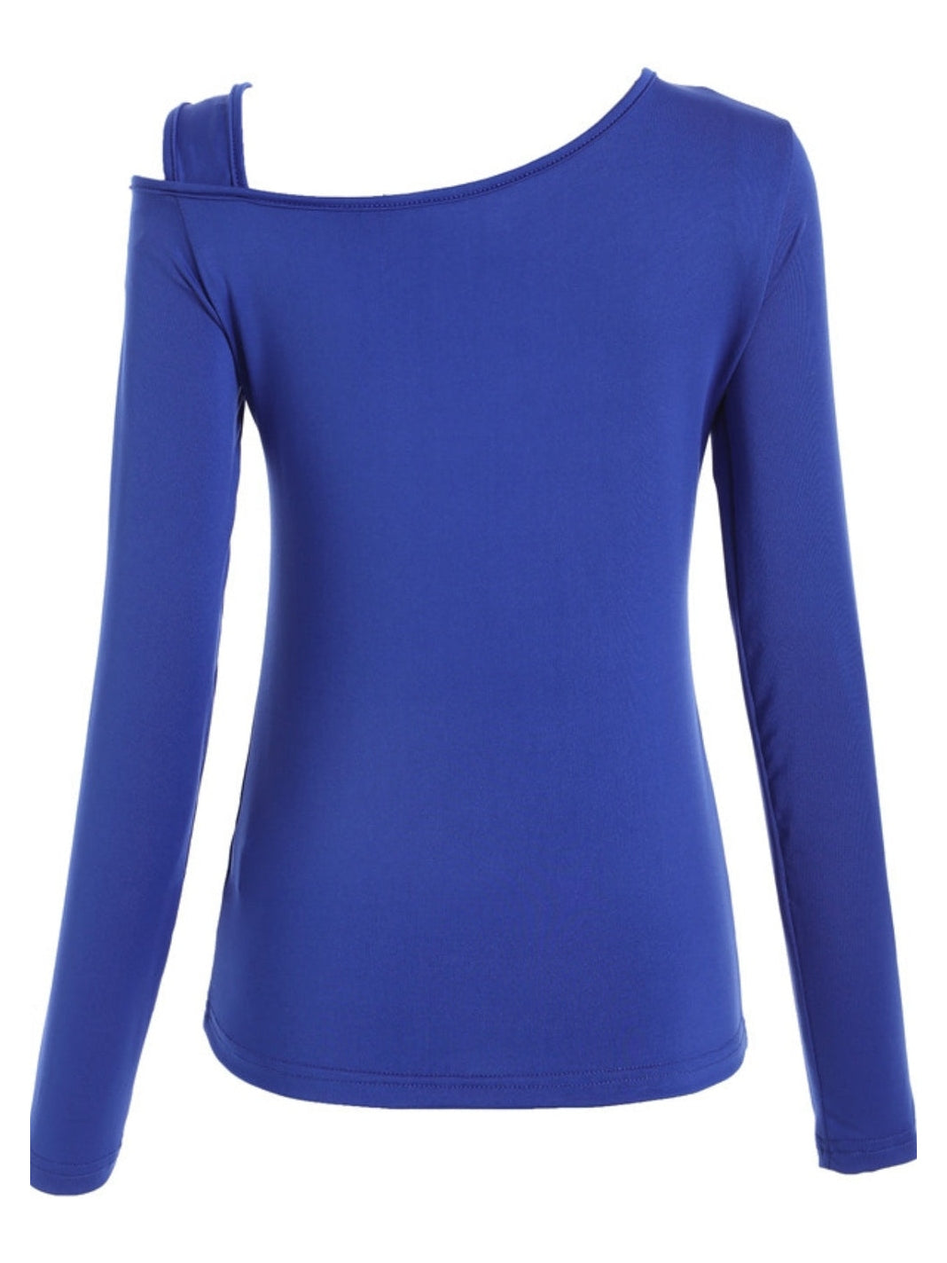 Women Cutout Asymmetrical Neck Long Sleeve T-Shirt nicholesgifts