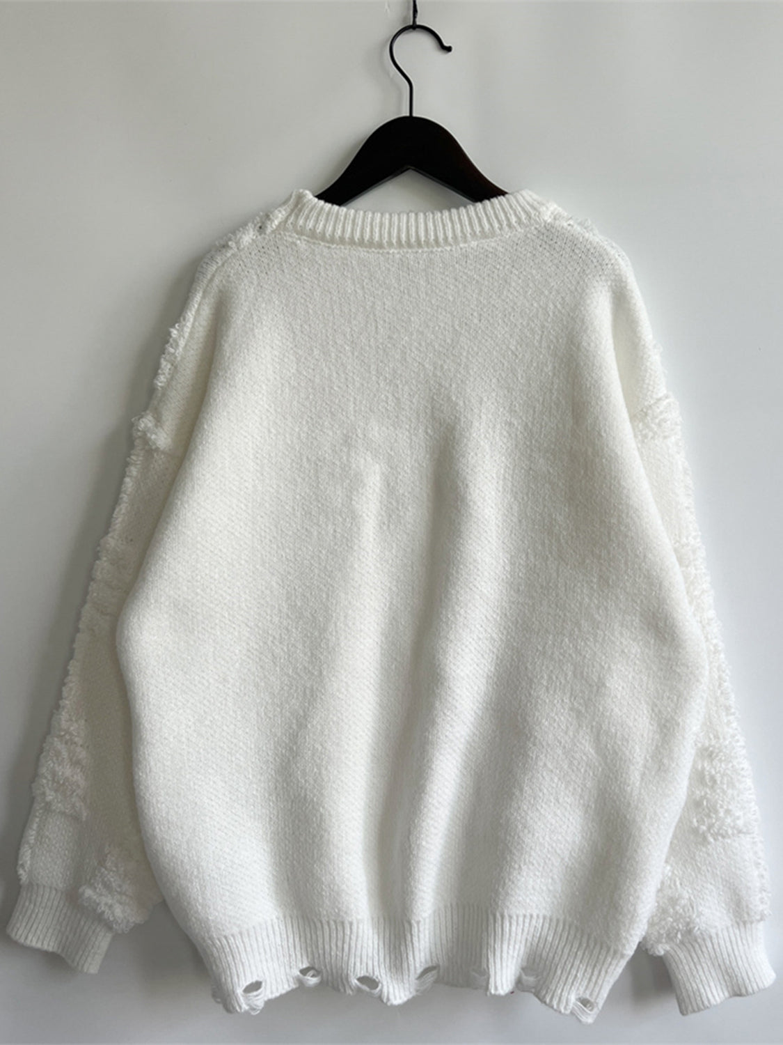 Pearl Detail Round Neck Long Sleeve Sweater Trendsi