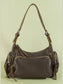 Fame Multi Pocket Leather Shoulder Bag nicholesgifts